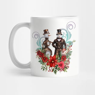 What could be more romantic than a steampunk  snowman and steampunk snowwoman Mug